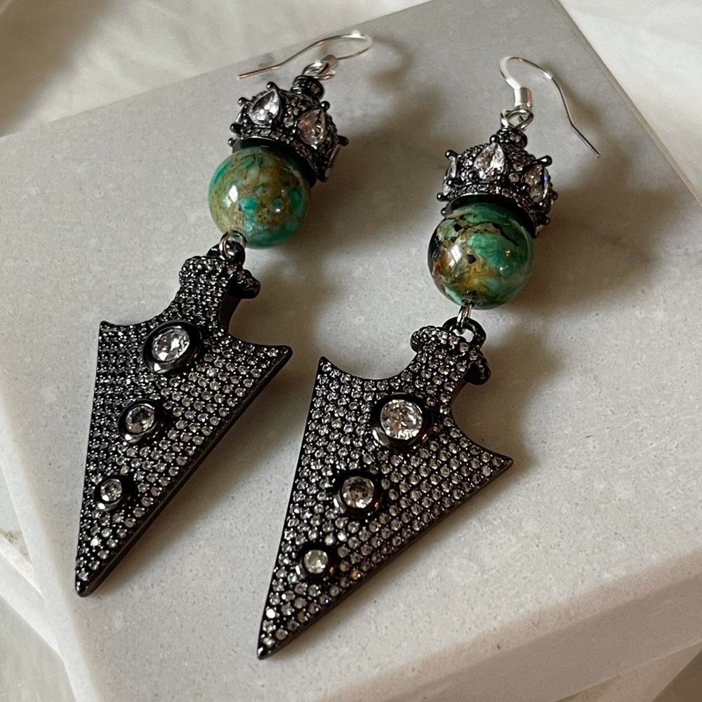 Handmade Turquoise Arrow Earrings